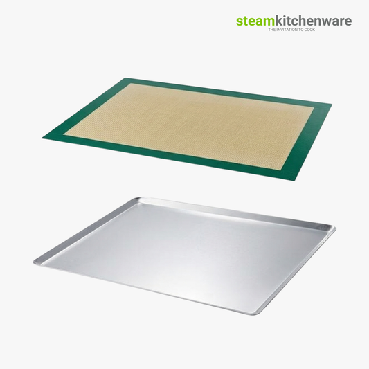 Perforated Baking Tray and Professional Baking Mat Set